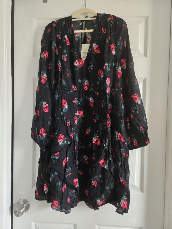 a new day Dresses & Skirts - A New Day Black Floral Dress with Pink Roses